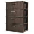 4 Drawer Wide Weave Tower Espresso W5197