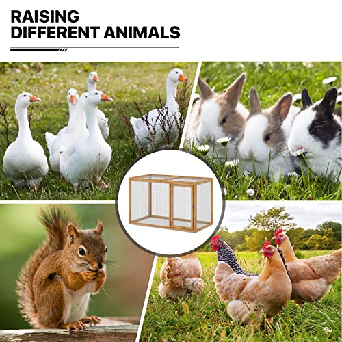 Wood Chicken Cage Rabbit Hutch with Openable Roof and Side Door, 45 x 24 x 28 inch A993