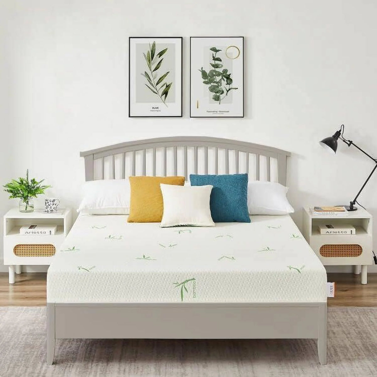 8 Inch Queen Size Memory Foam Mattress with Bamboo Cover J2863