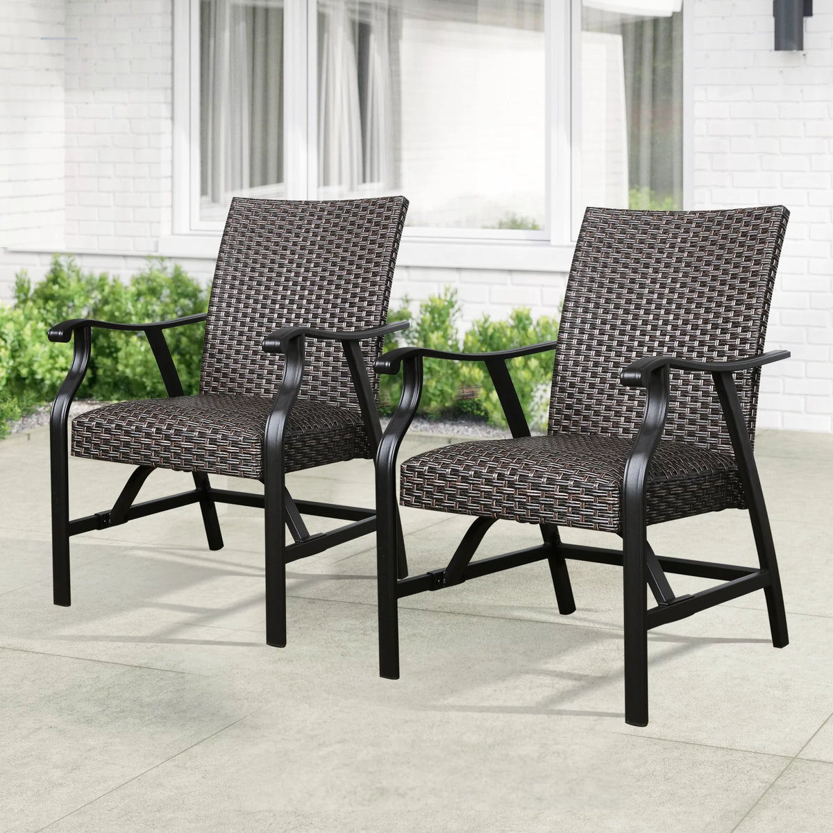 Rattan Patio Motion Rocking Chairs Set of 2 J3245