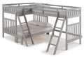 Twin Over Full Wood Bunk Bed with Tri-Bunk Extension D976528