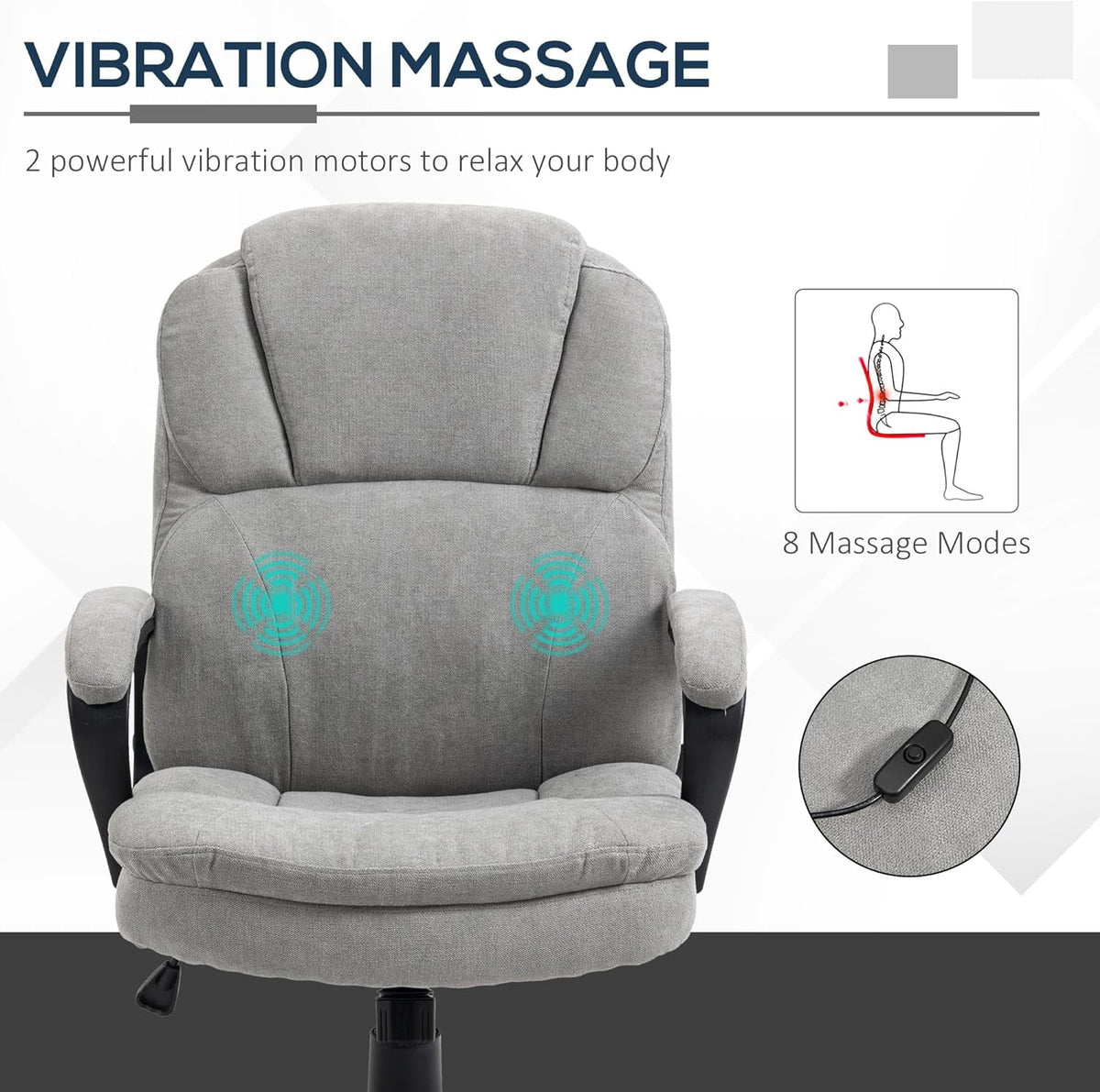 Gray Massage Office Chair with USB Power D84532