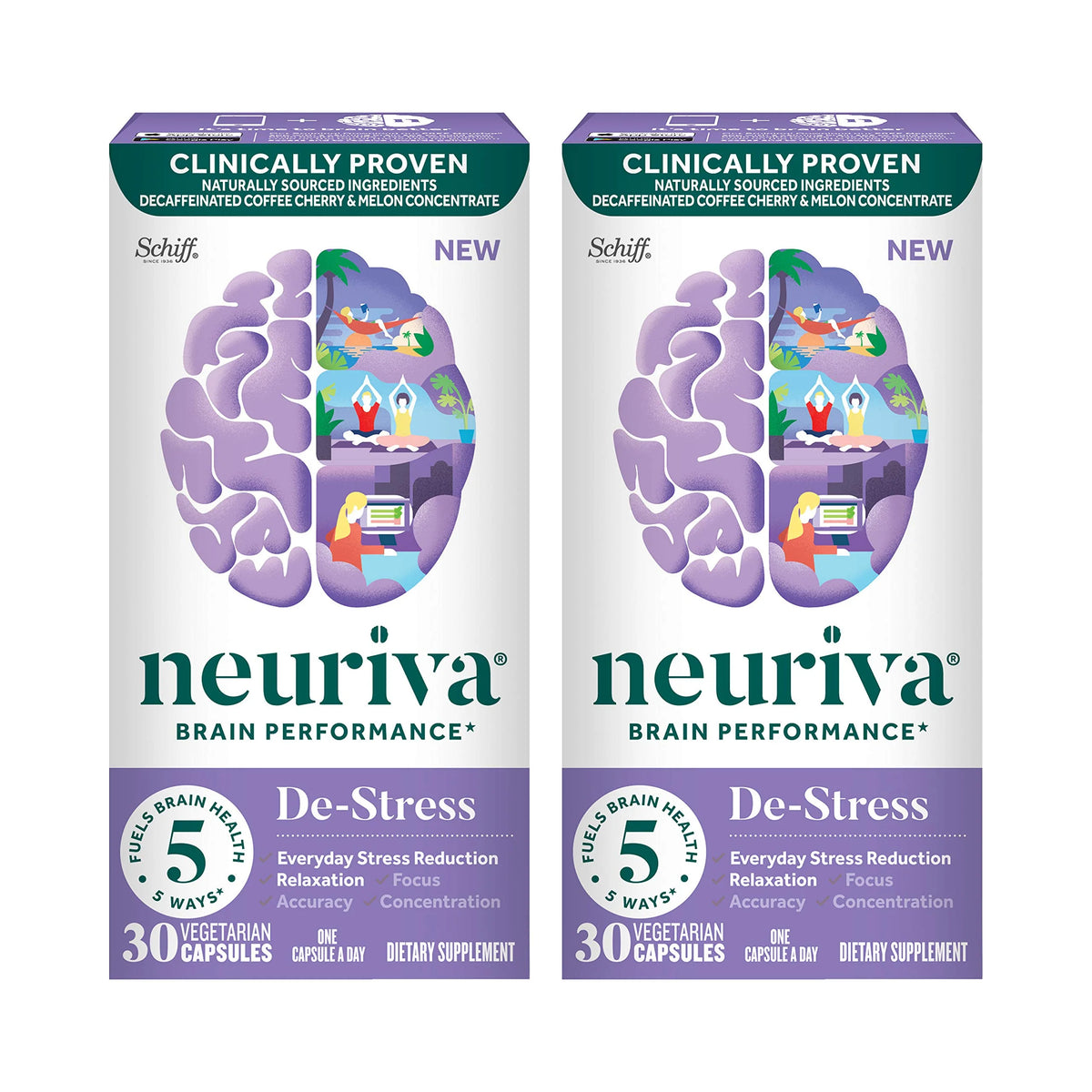 30 Count De-Stress Capsules Pack of 2 T4631