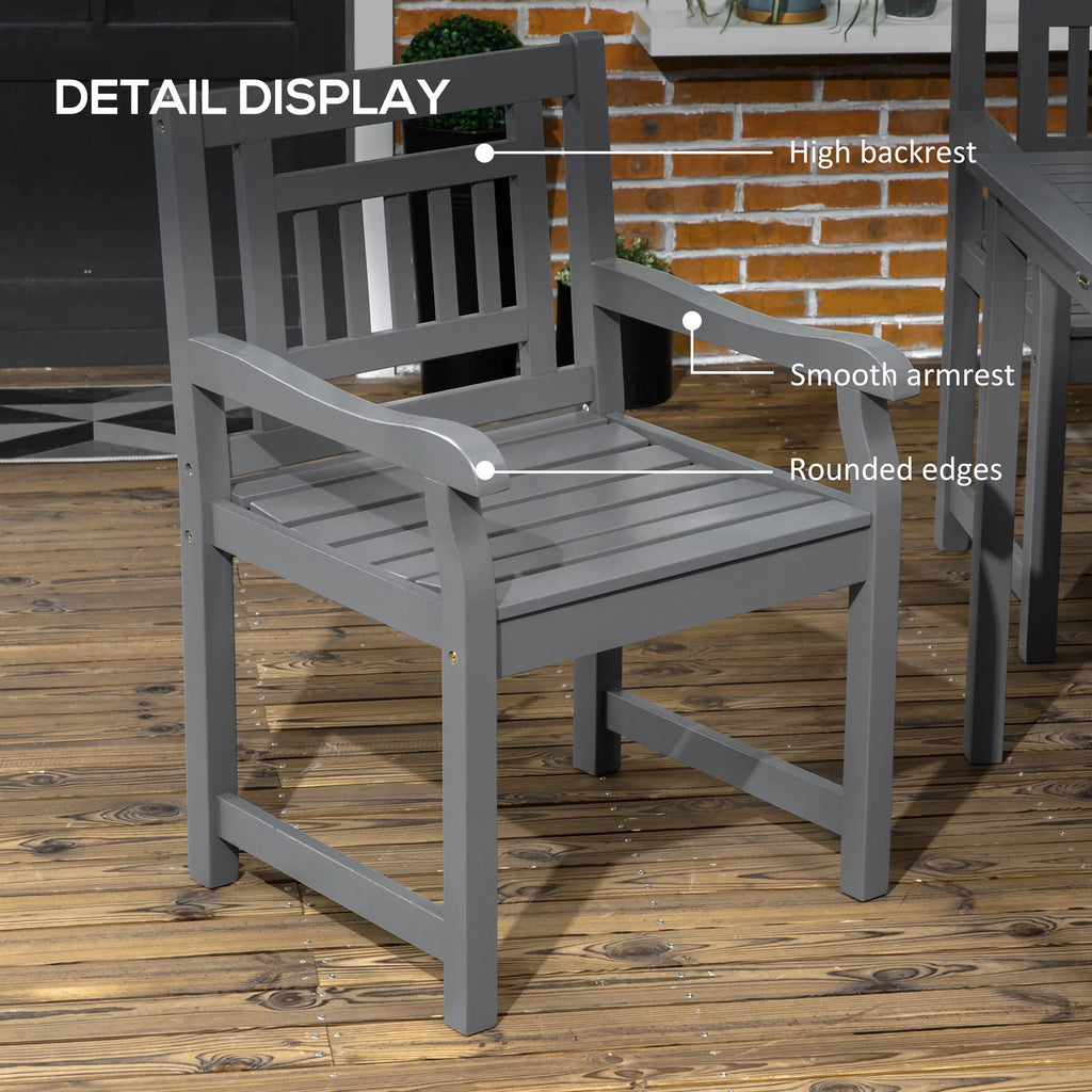 6pc Gray Wood Patio Table & Chairs A541679