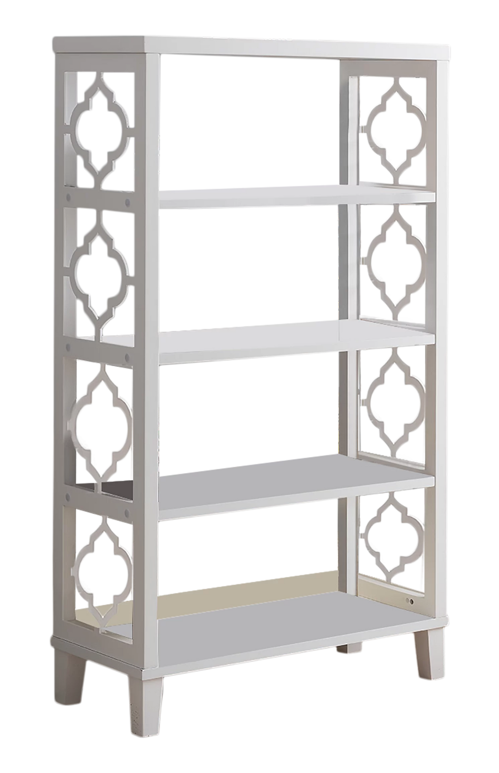 White 5 Tier Wood Bookcase Q4593