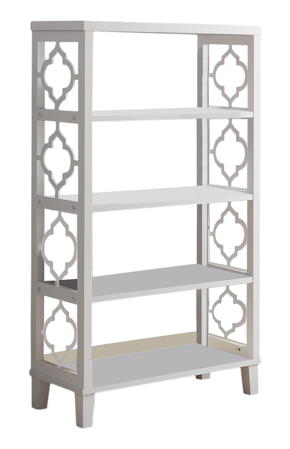 White 5 Tier Wood Bookcase Q4593