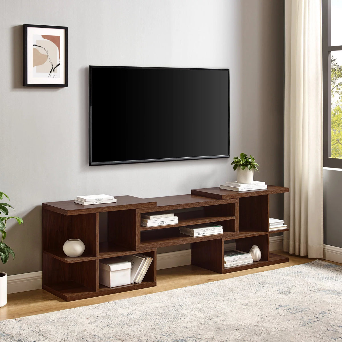 55” Extendable TV Stand, Dark Walnut N32826