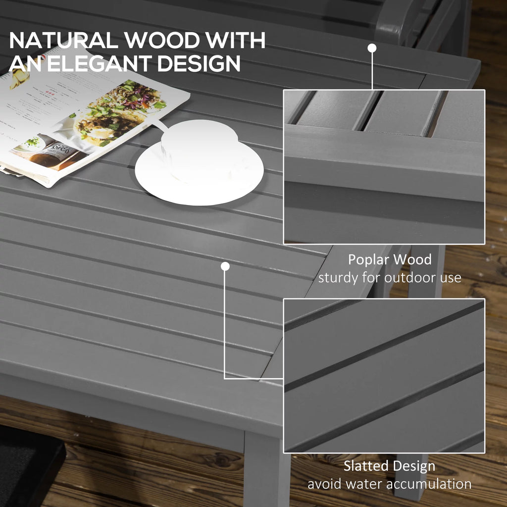 6pc Gray Wood Patio Table & Chairs A541679