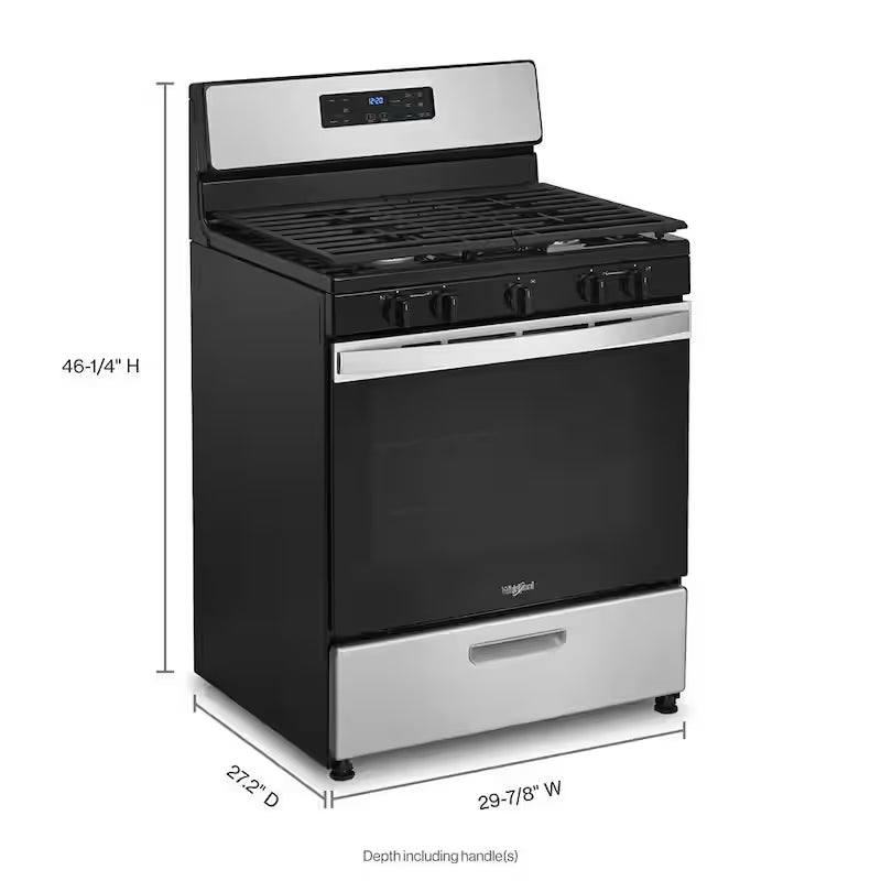 5-Burner Freestanding Gas Range in Stainless Steel X3820