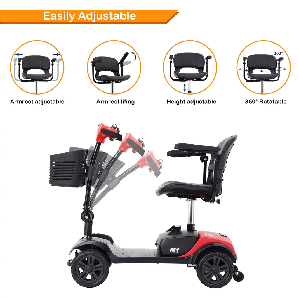 Blue 4 Wheels Folding Mobility Scooter U6307