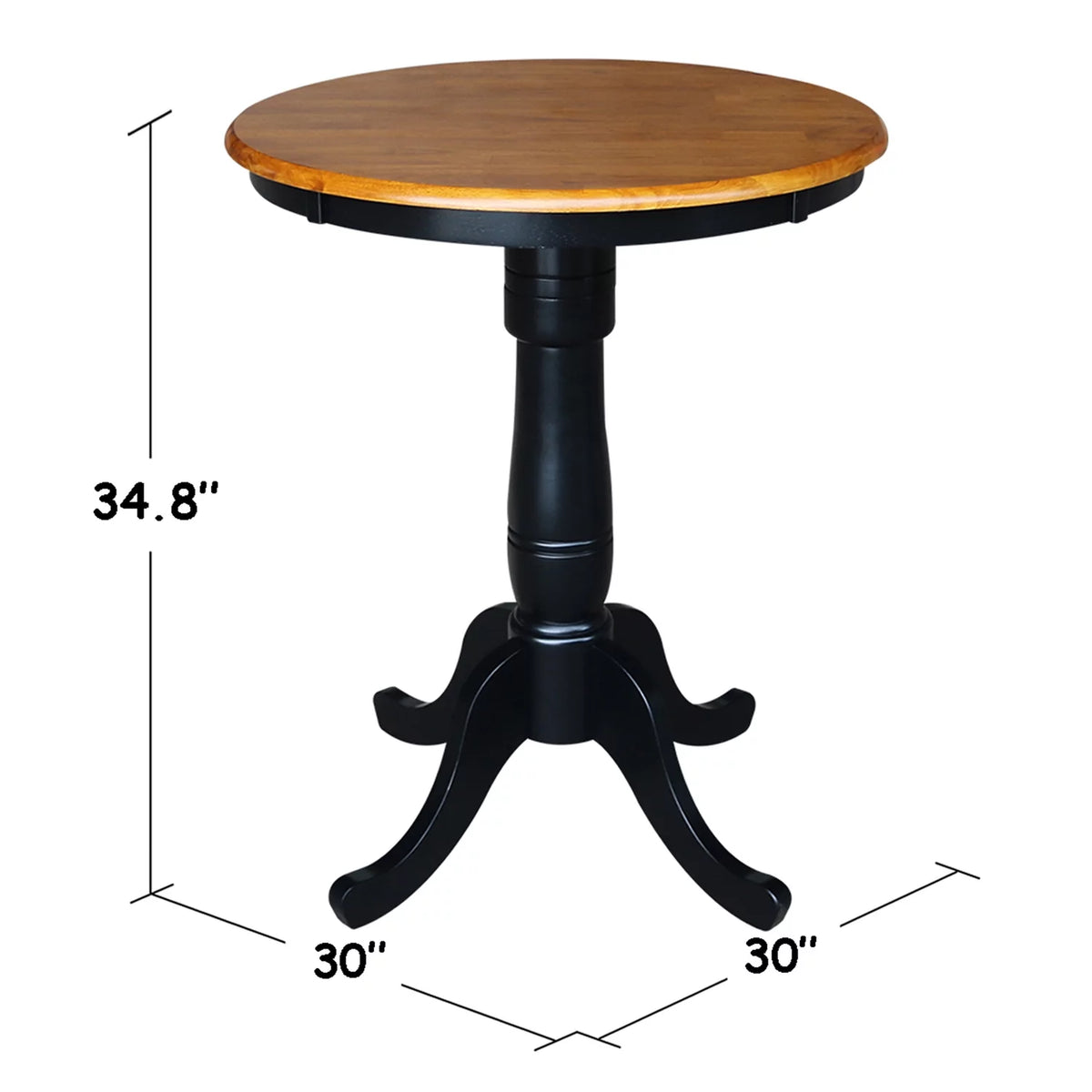 Round Top Pedestal Dining Table with Black Base E26929