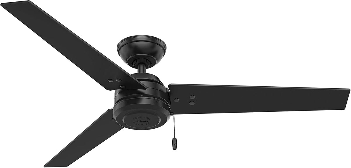 Indoor Outdoor Ceiling Fan with Pull Chain Control, 52, Matte Black G220