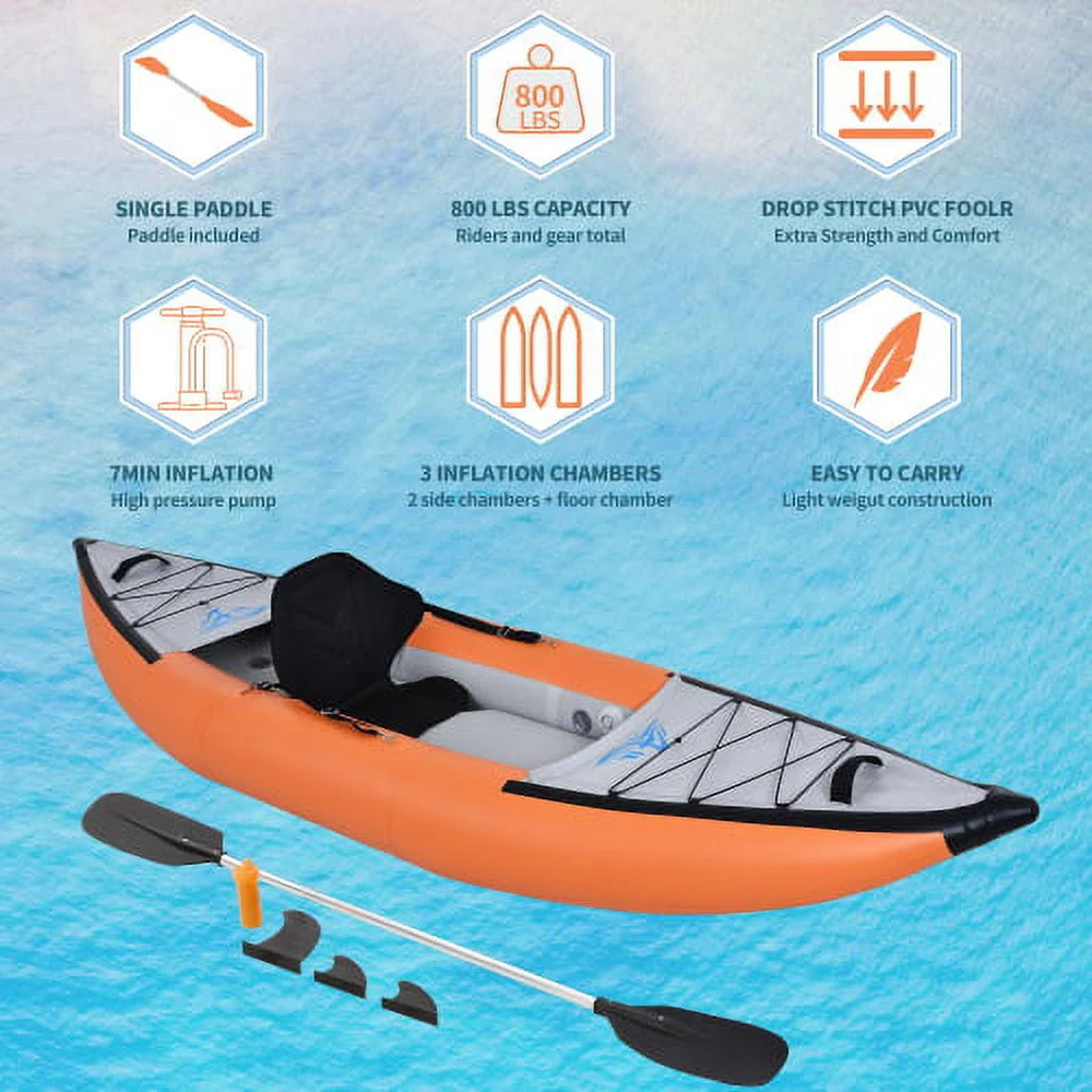 Foldable Inflatable 2 Person Kayak Set with Paddle & Air Pump S80391