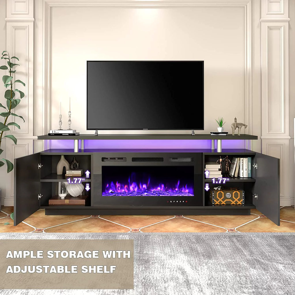 White Fireplace TV Stand with 40'' Electric Fireplace B291