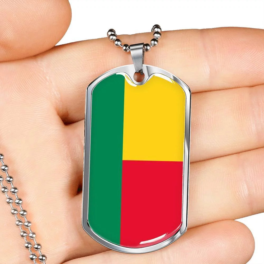 Stainless Steel or 18k Gold Dog Tag Necklace A4110