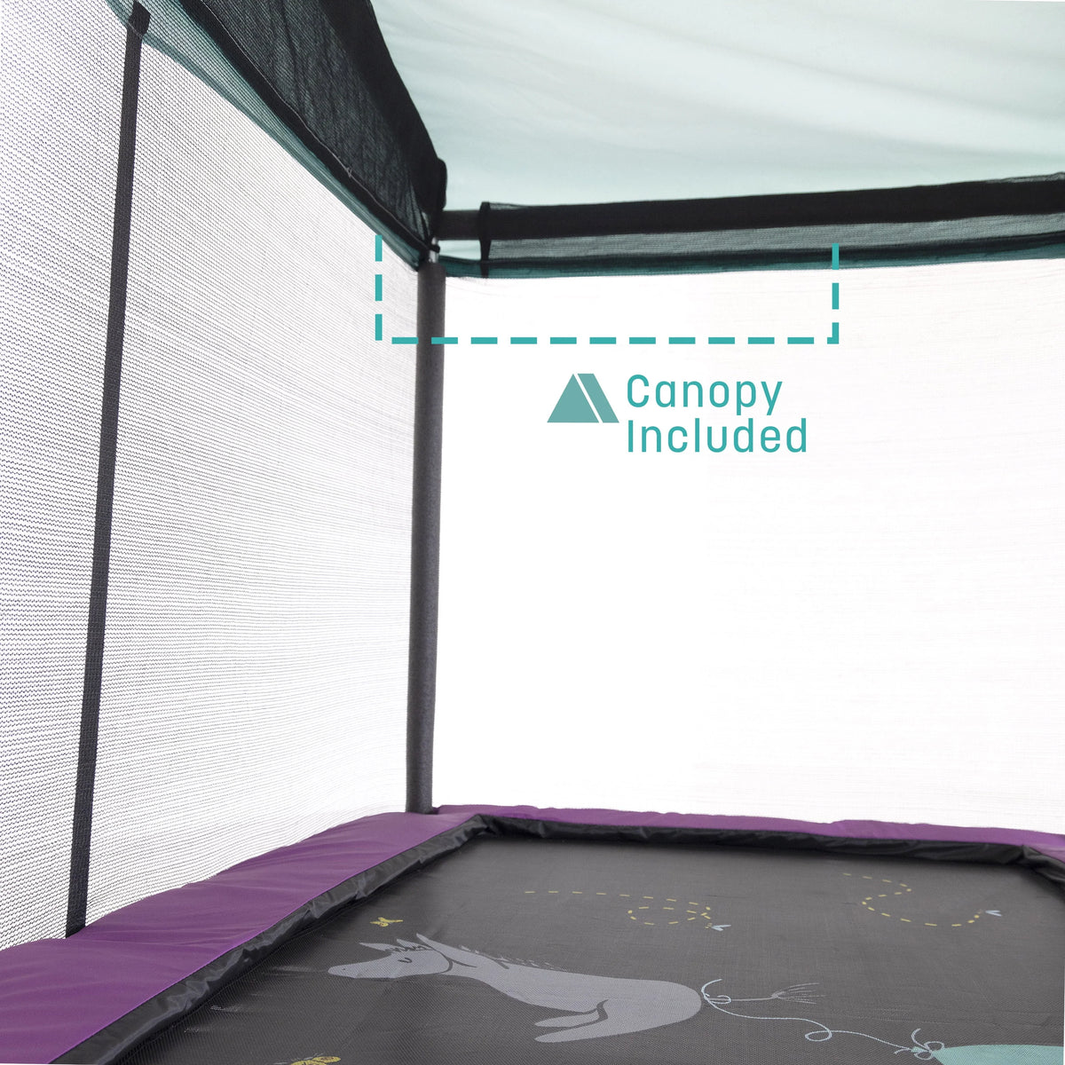 6x4ft Indoor Mini Trampoline with Net Enclosure F94456