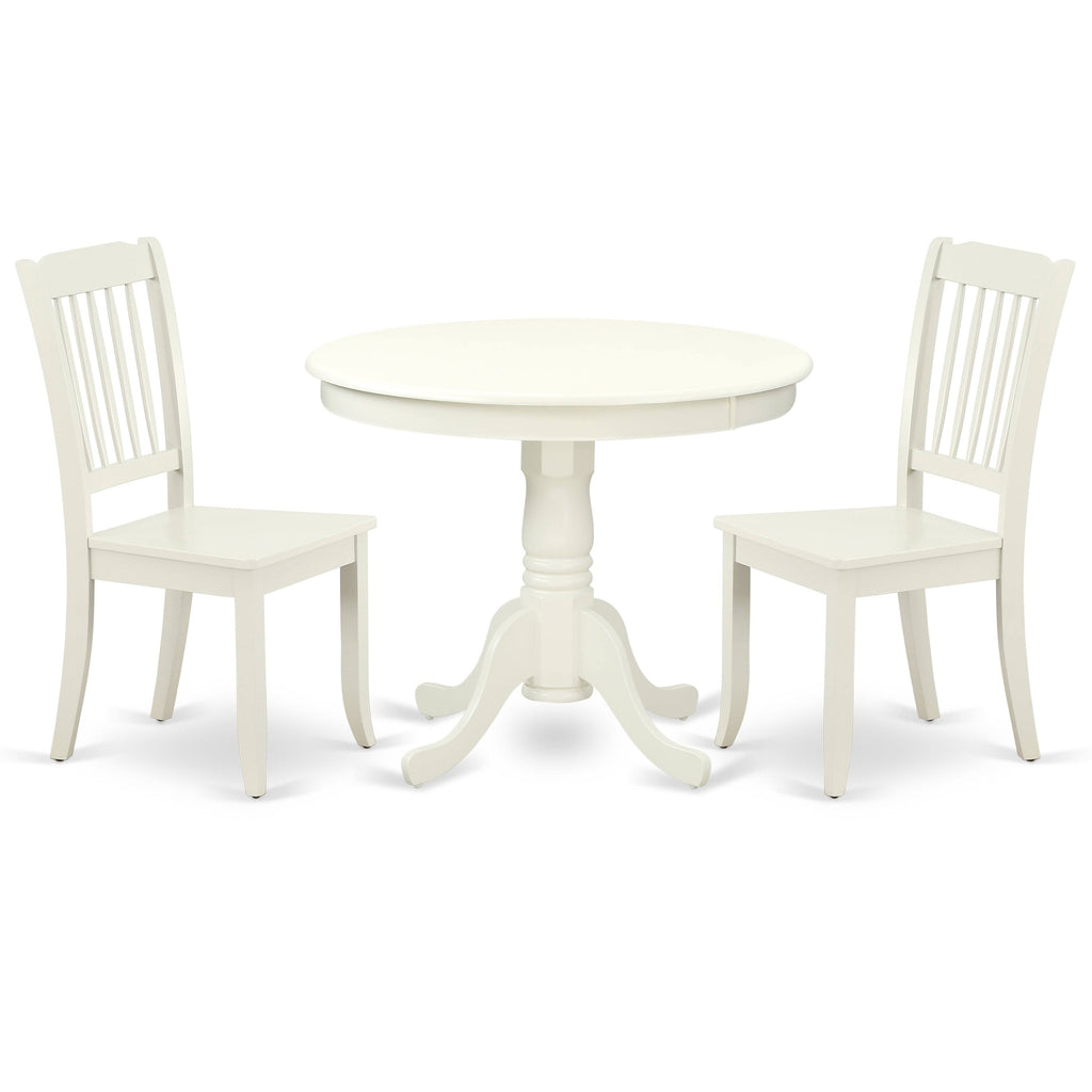5pc Round 36 inch Table and 4 Vertical Slatted Chairs Y41809