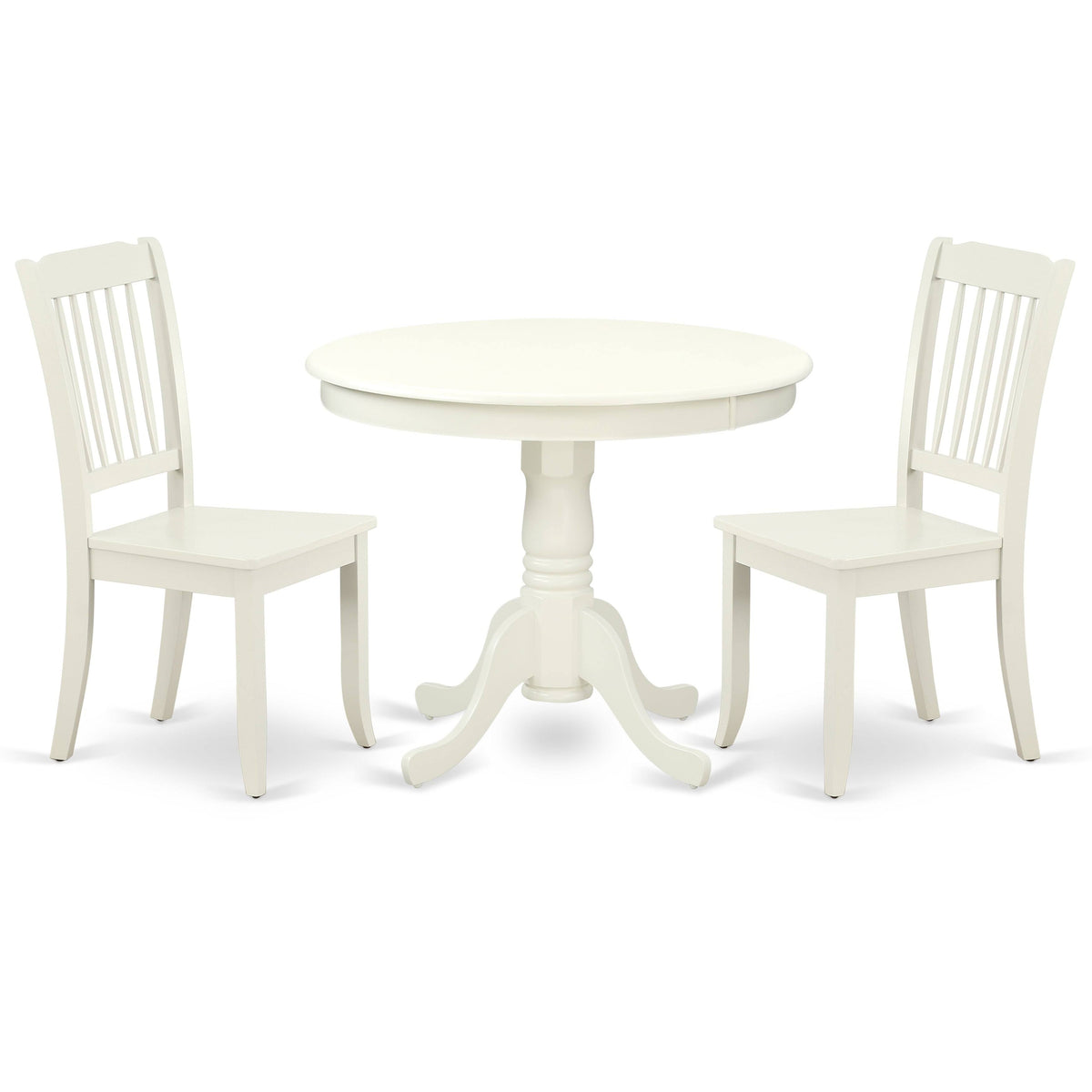 5pc Round 36 inch Table and 4 Vertical Slatted Chairs Y41809