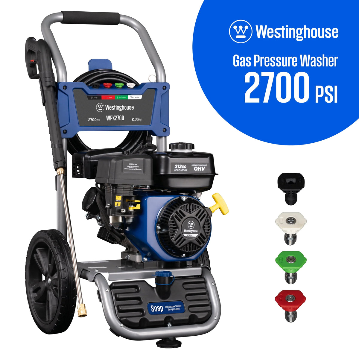 3200-PSI 2.5-GPM Gas Pressure Washer with 5 Nozzles Q2559