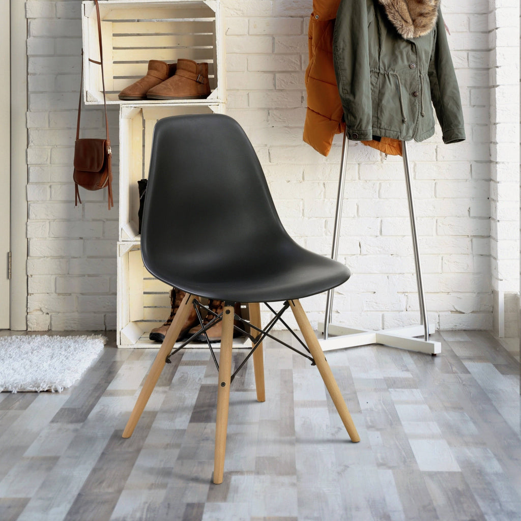 Black Plastic Accent Chairs Set of 2 M125828