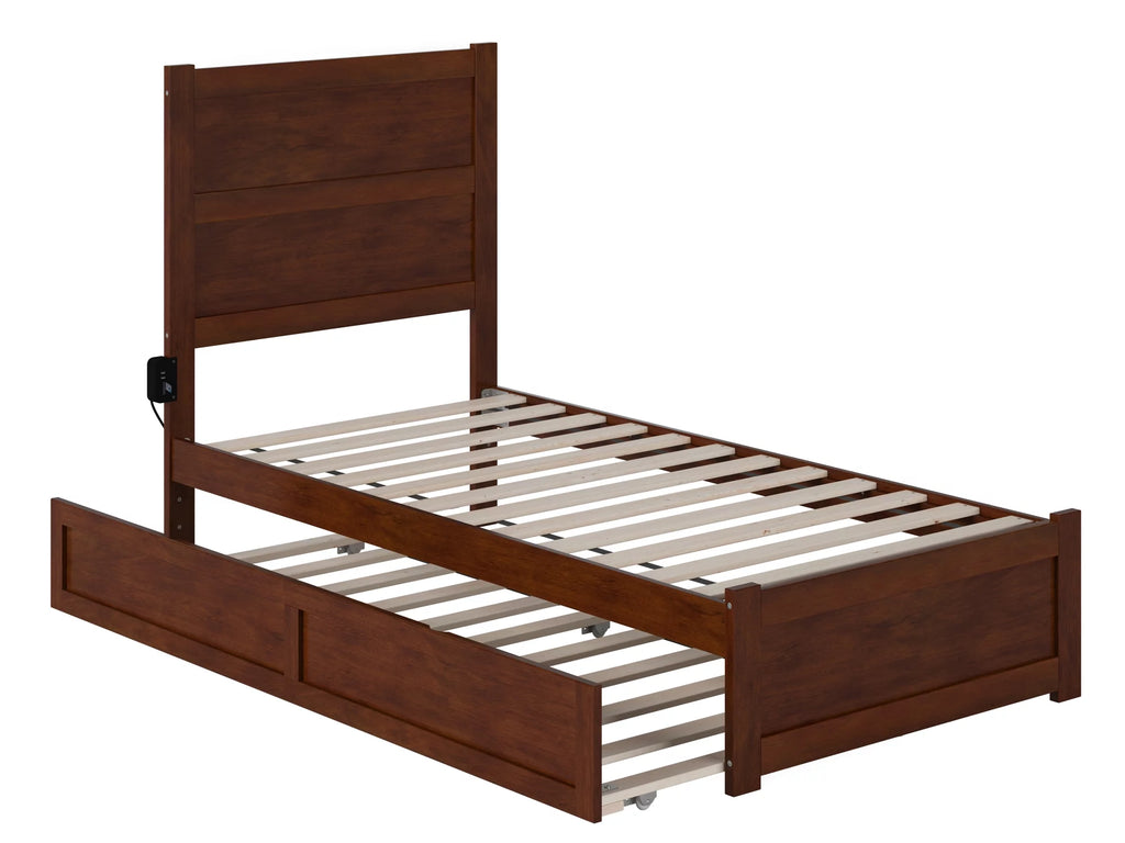 Twin Wood Platform Bed with Trundle W5109