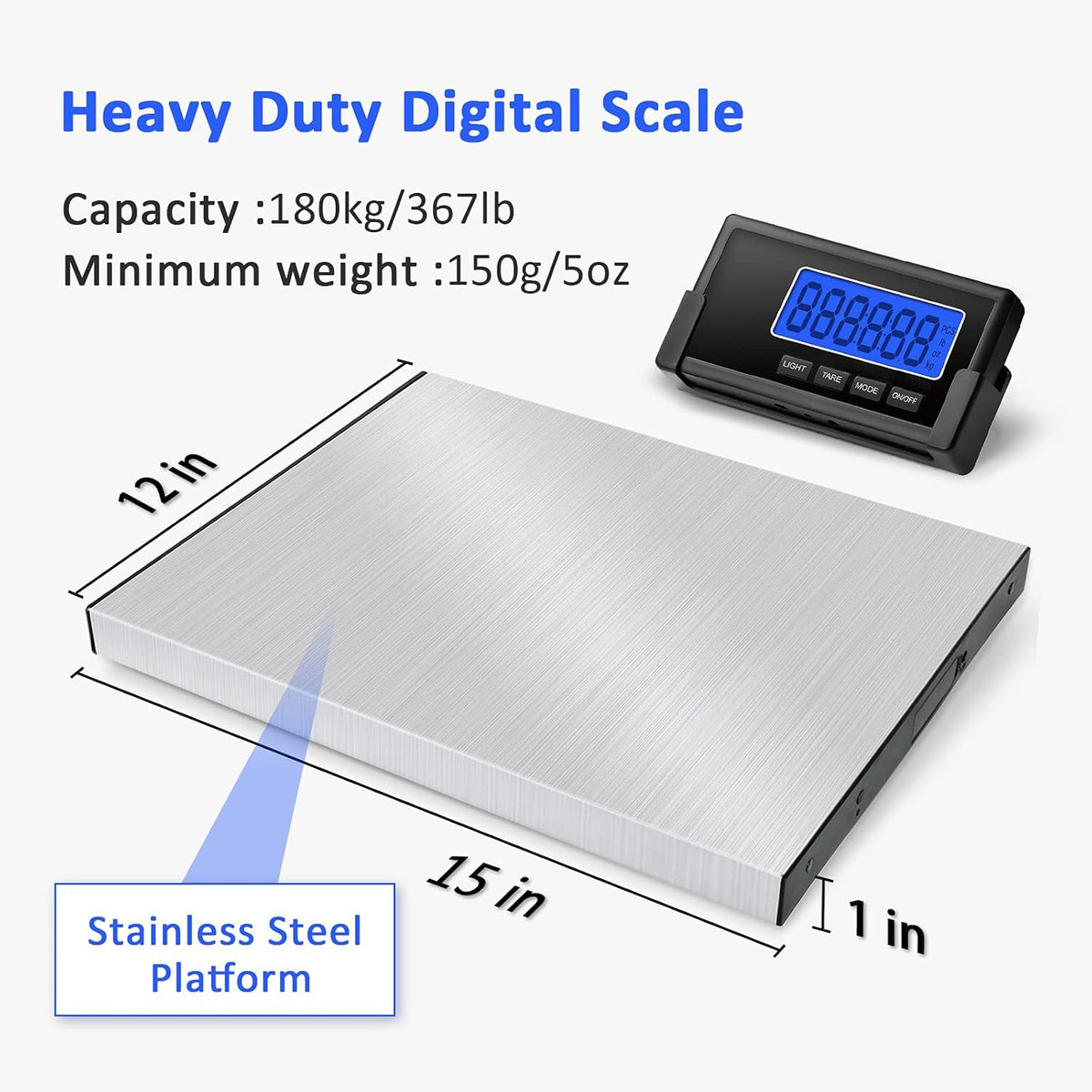 397lb Stainless Steel Digital Shipping Scale Pack of 2 N735854