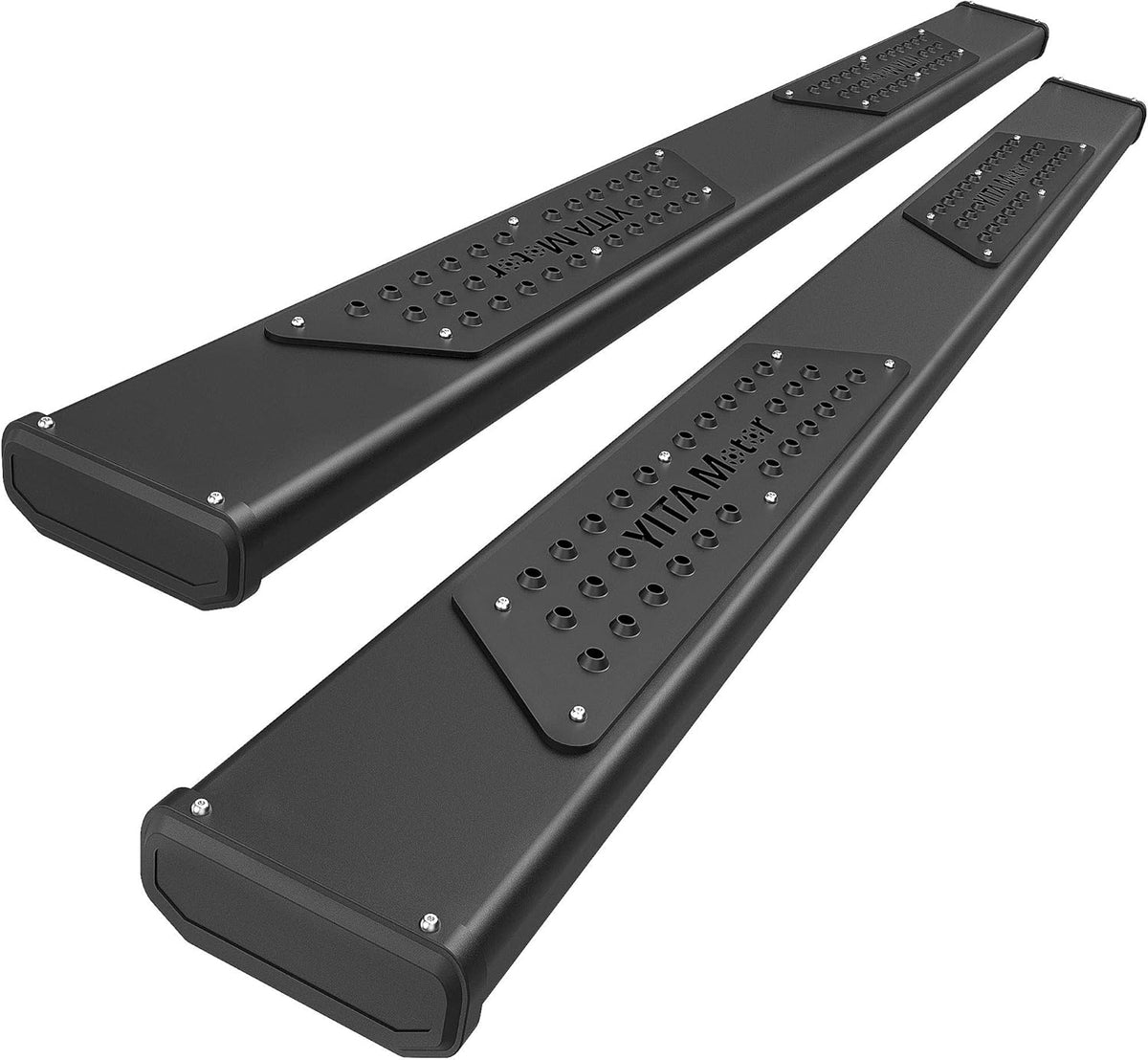 Black Textured Running Boards Side Steps Nerf Bars W861526