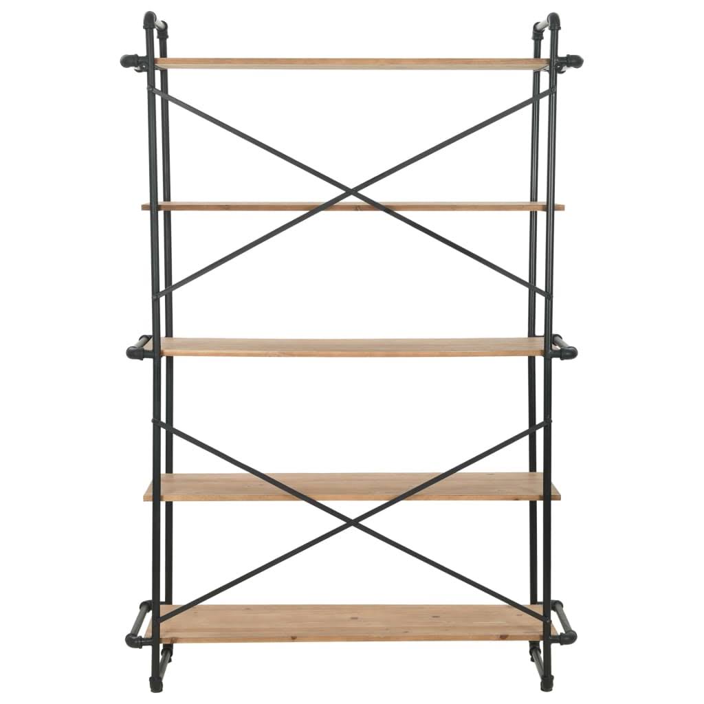 Solid Firwood and Steel Bookcase J125737