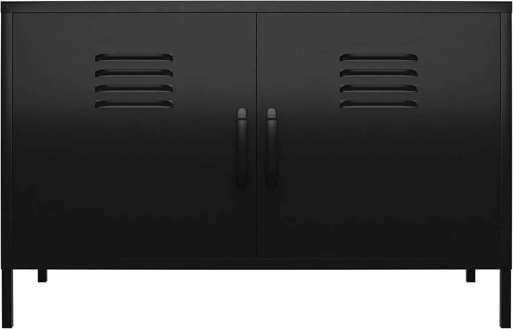 White 2 Door Metal Accent Cabinet V1758