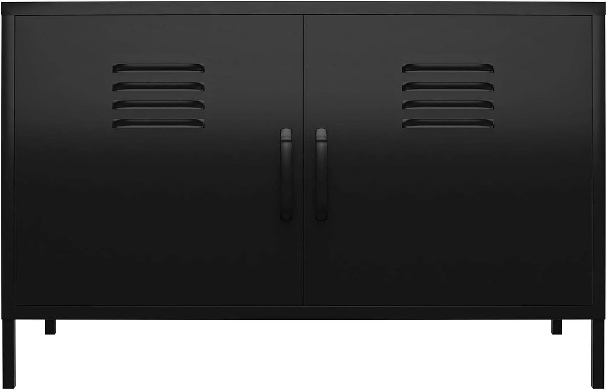 White 2 Door Metal Accent Cabinet V1758