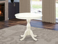Antique White Wood Dining Table with Pedestal Legs Q332