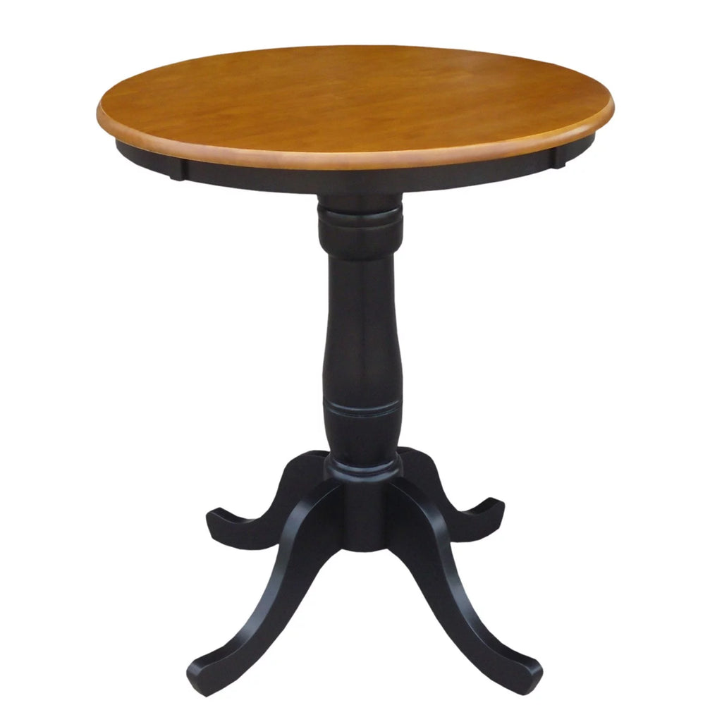 Round Top Pedestal Dining Table with Black Base E26929