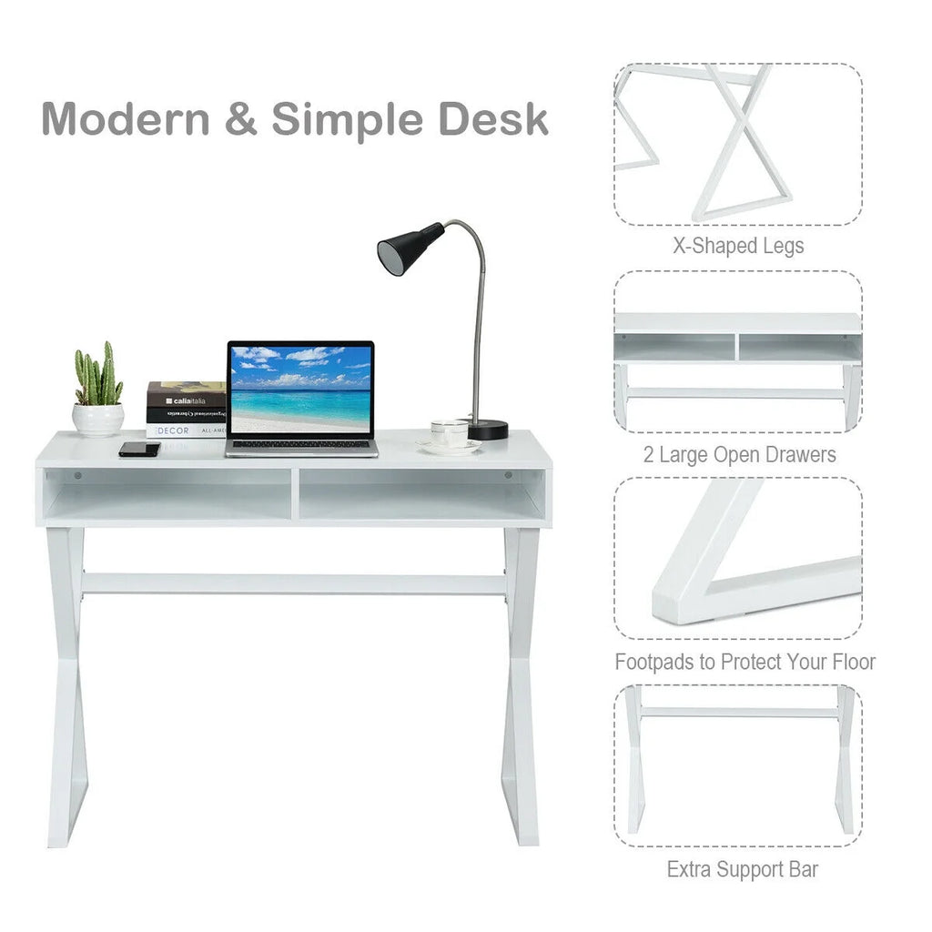 Modern Computer Desk Writing Desk Vanity Table with Storage C542