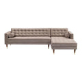 Taupe Velvet Mid Century Right Sectional Sofa Q67190