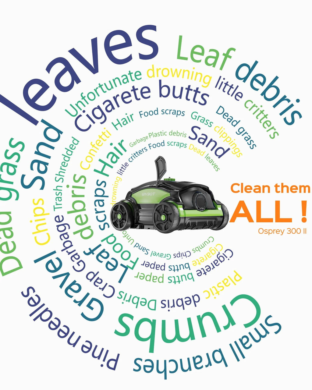 Cordless Robotic Pool Cleaner 45W 130Mins Black and Blue Y157