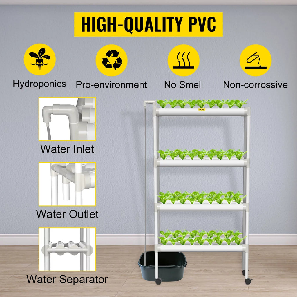 72 Plant Sites 4 Layers 8 Pipes Hydroponic Grow Kit L445