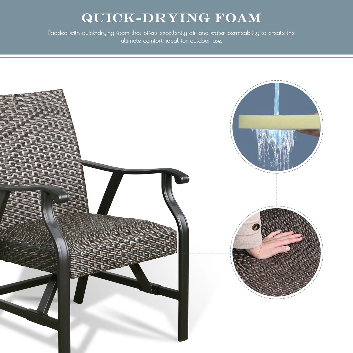 Rattan Patio Motion Rocking Chairs Set of 2 J3245