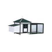 White Wooden Chicken Coop and Rabbit Hutch X92989