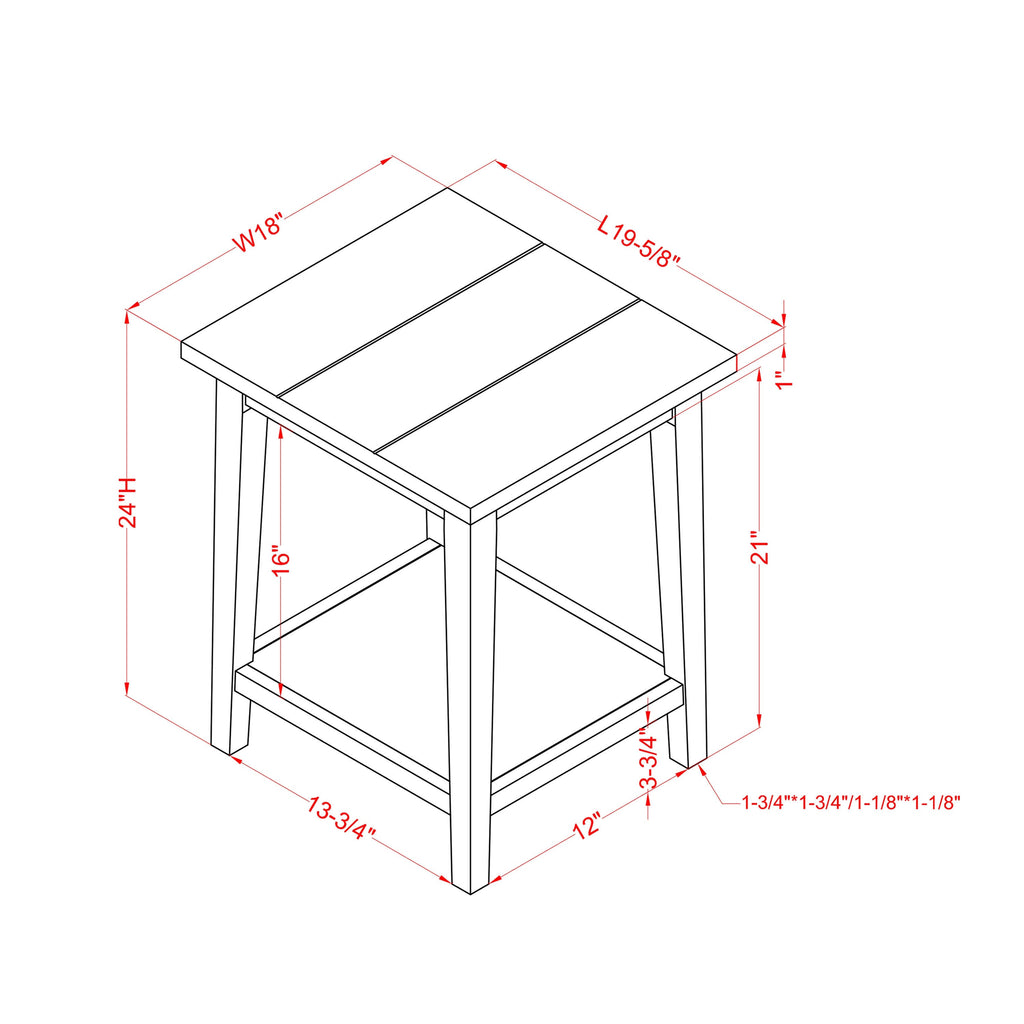 Rustic Open-Shelf Side Table J99928