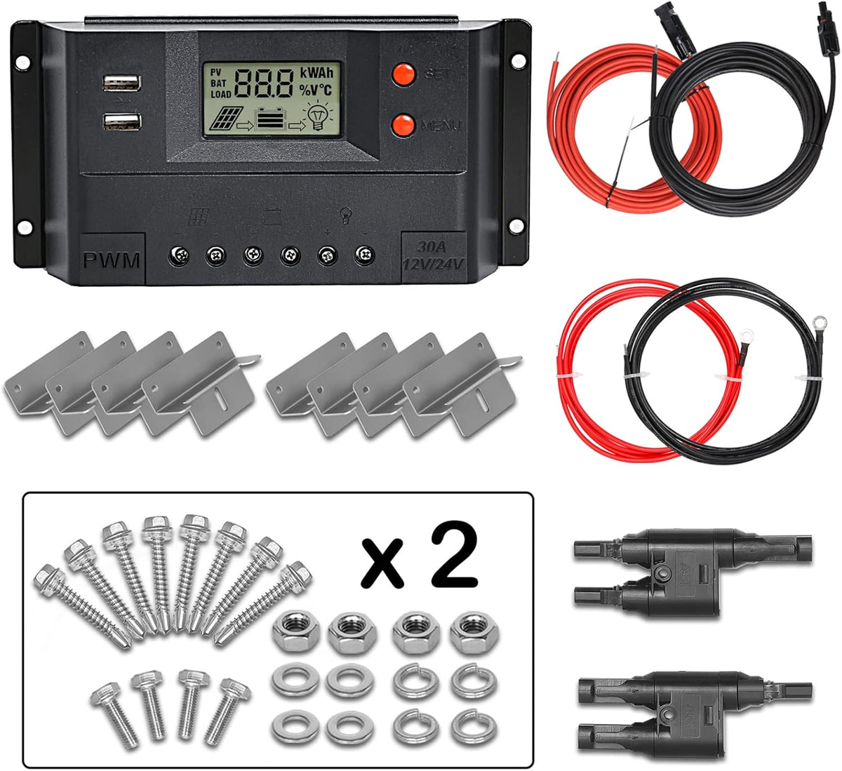 12 Volt 200 Watt Monocrystalline Solar Panel Starter Kit G89468