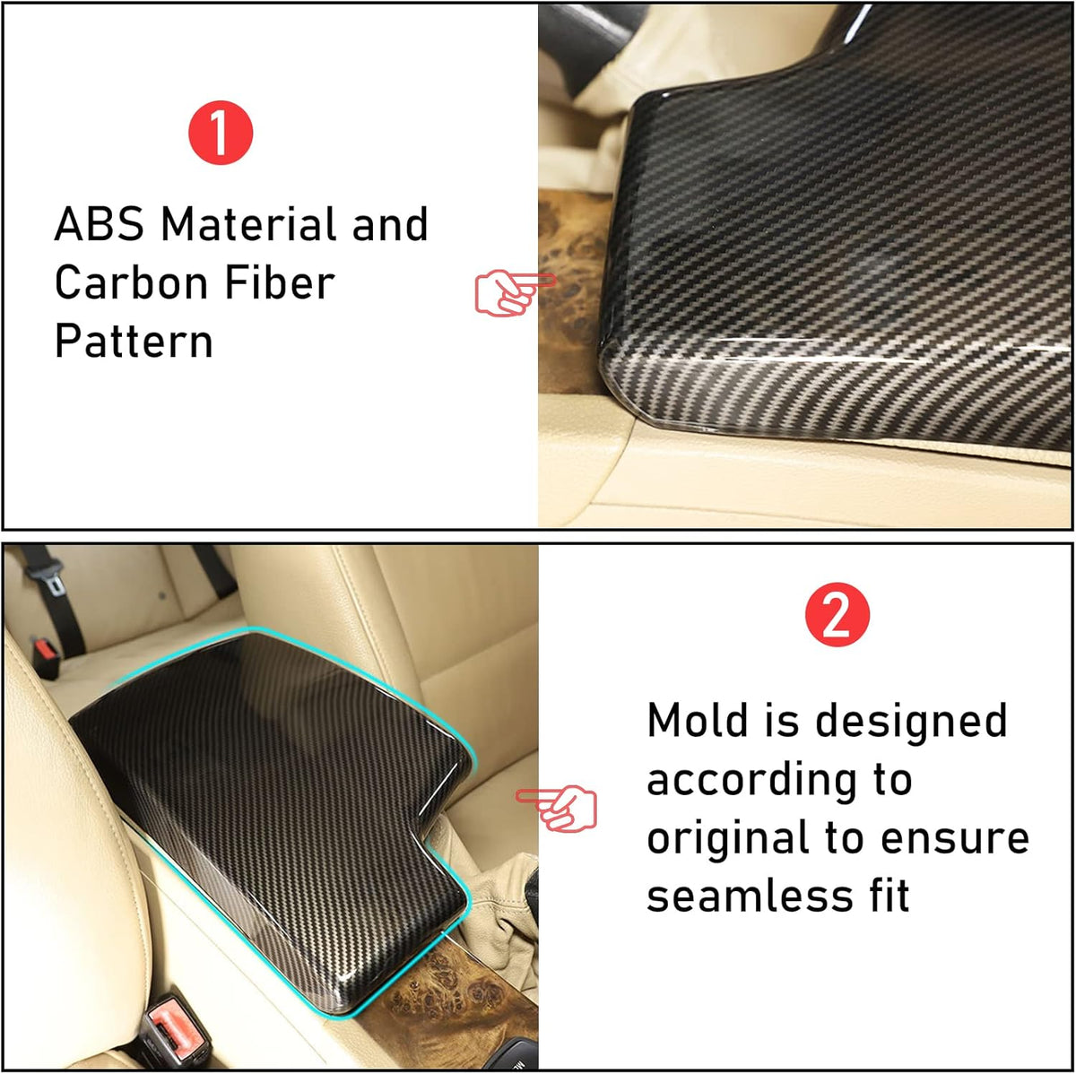2 PCs Carbon Fiber Console Covers N4746