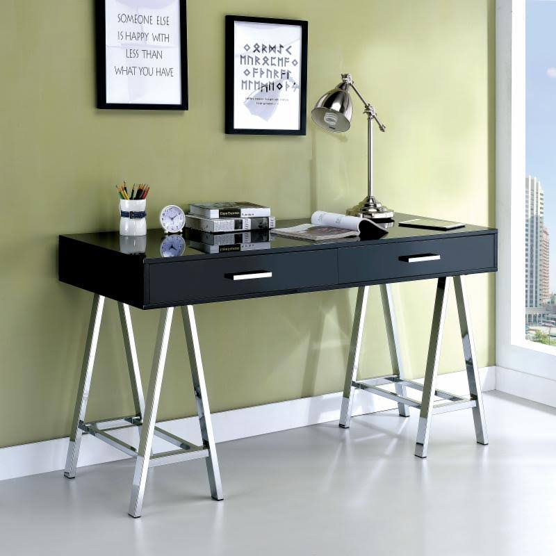 Contemporary Style Chrome Leg Computer Desk U4957