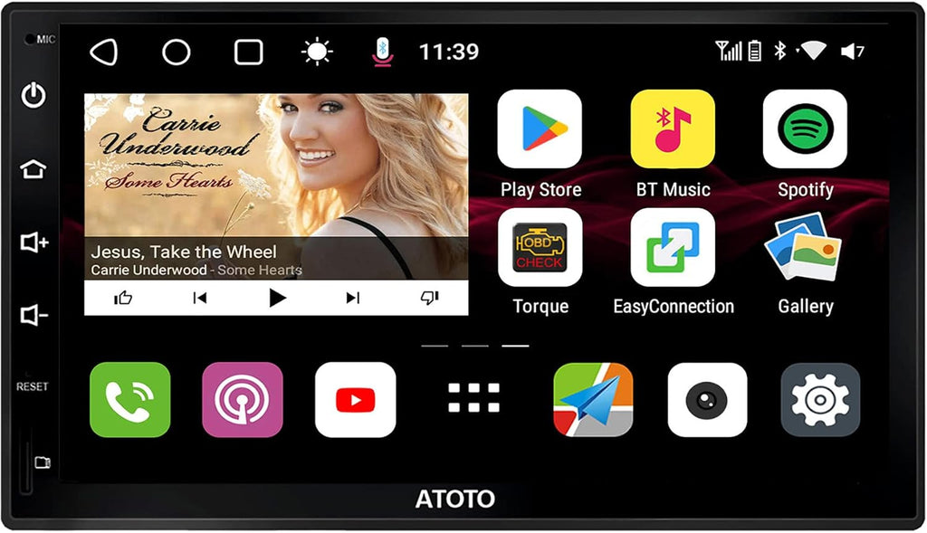 7inch Double-DIN Android Car Stereo with Wireless CarPlay O4104