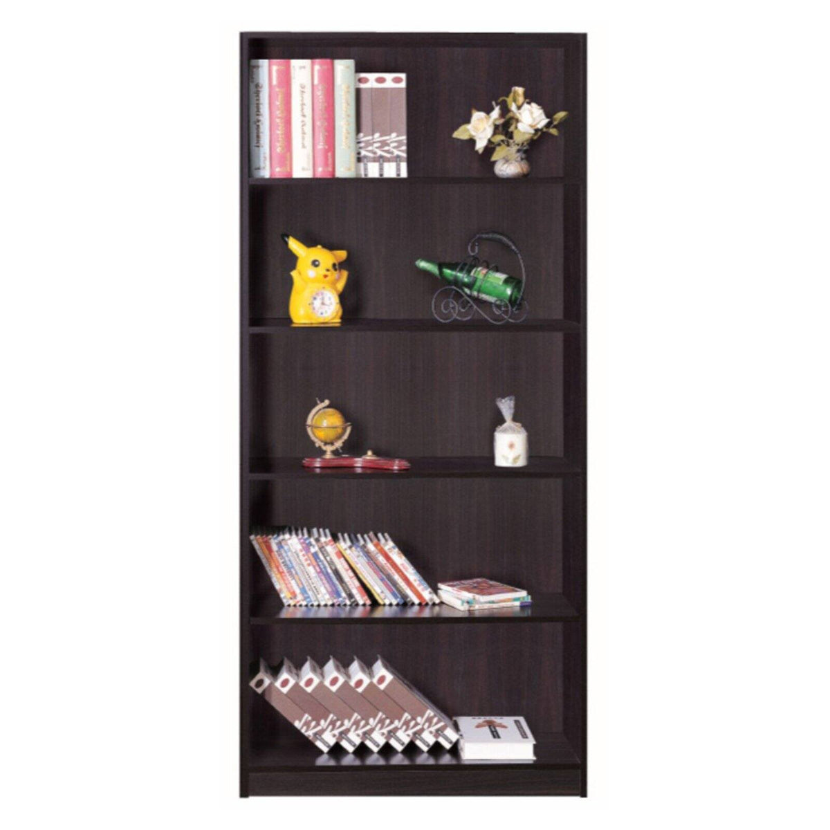 Dark Brown 5 Shelf Bookcase Q521958