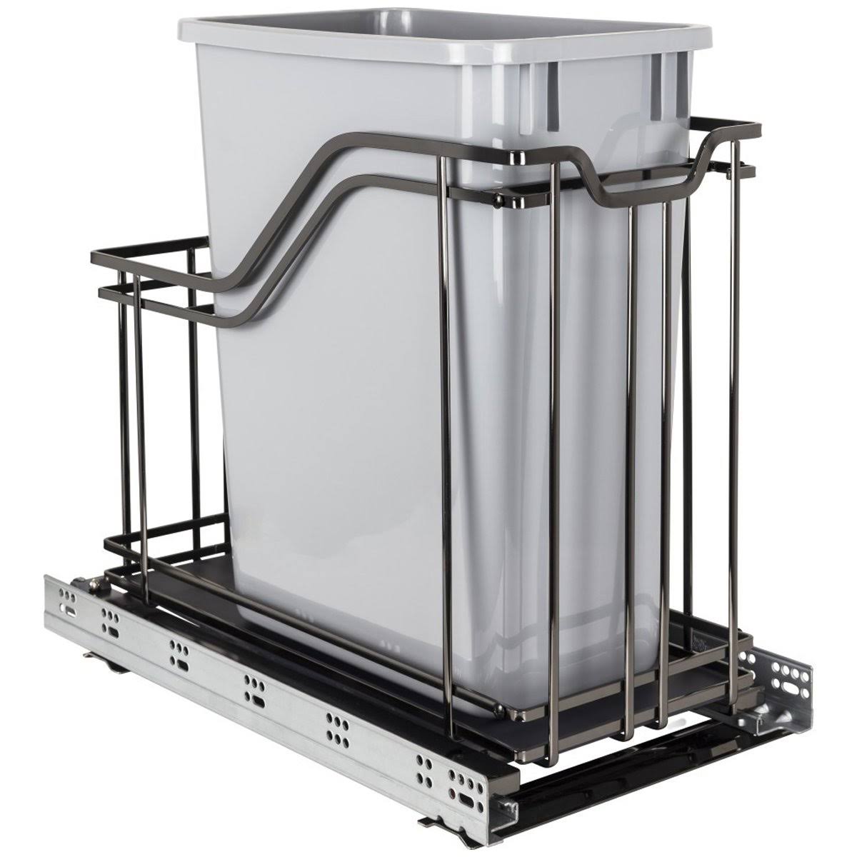 Metal Single Trashcan Polished Chrome E7078