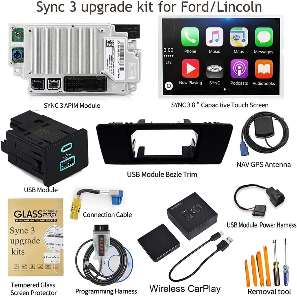 SYNC 2 to 3 Upgrade Kit with 8-inch Screen APIM Module V807