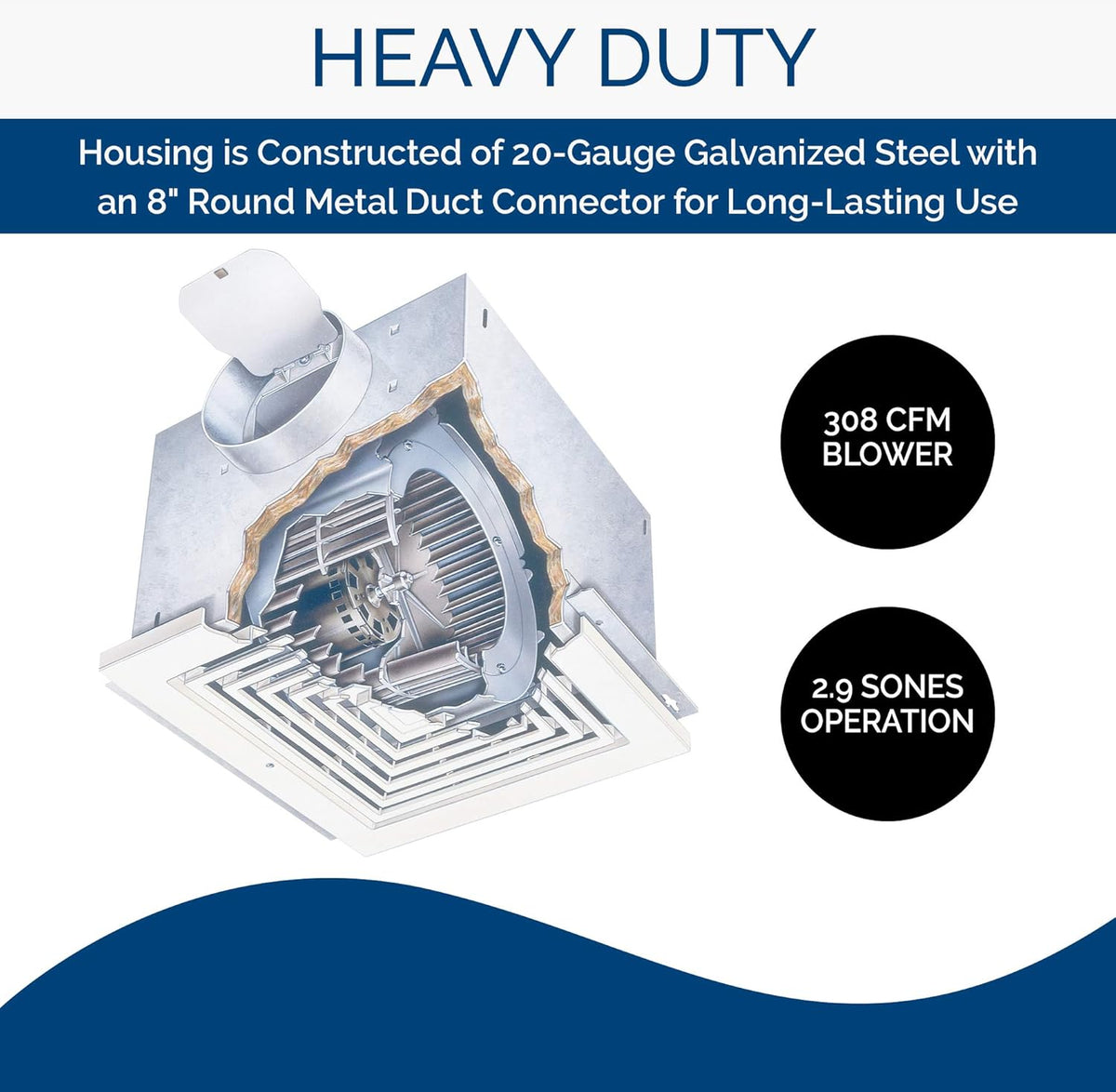 White 308 CFM Ventilator Fan X54251
