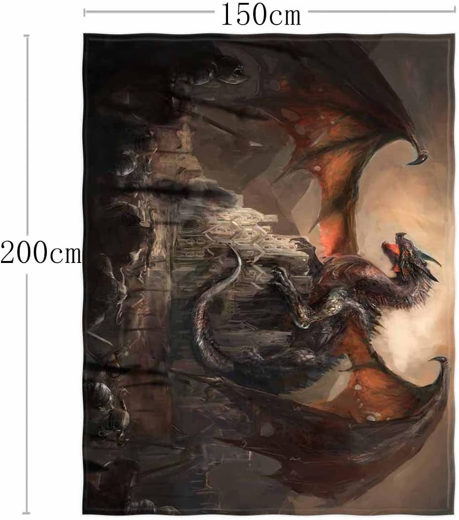 58 x 80 Inch Dragon Castle Soft Throw Blanket W28143