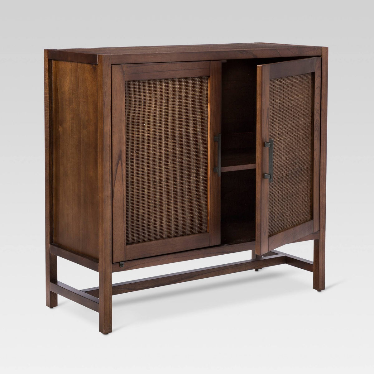 2-Door Wood & Rattan Accent Cabinet O85951