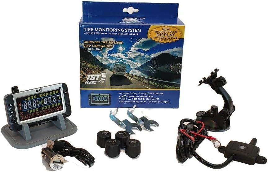 Tire Pressure Monitor with 4 Cap Sensors with Color Display S378